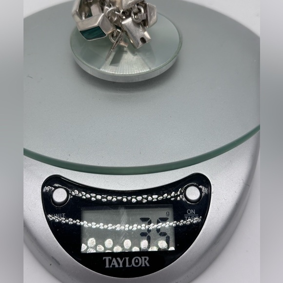 Vintage Sterling and Malachite Bracelet -Silver  &Green Stamped Mexico 3.5 grams - Picture 6 of 6